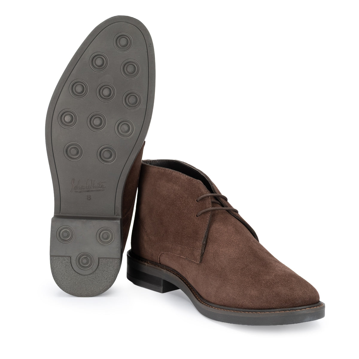 Oban Chukka Boot in Brown Suede, the studded rubber sole
