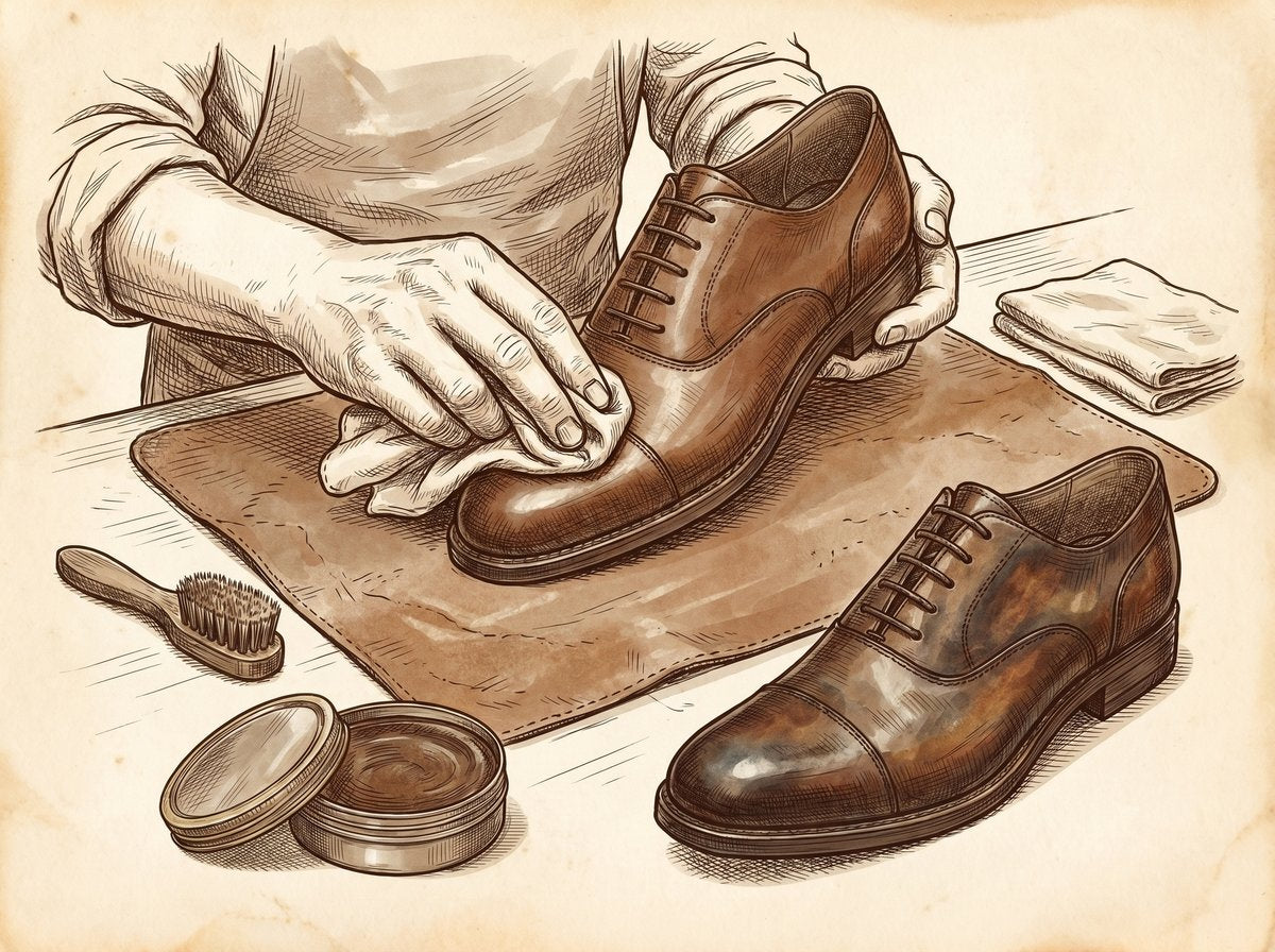 burnished antiqued leather