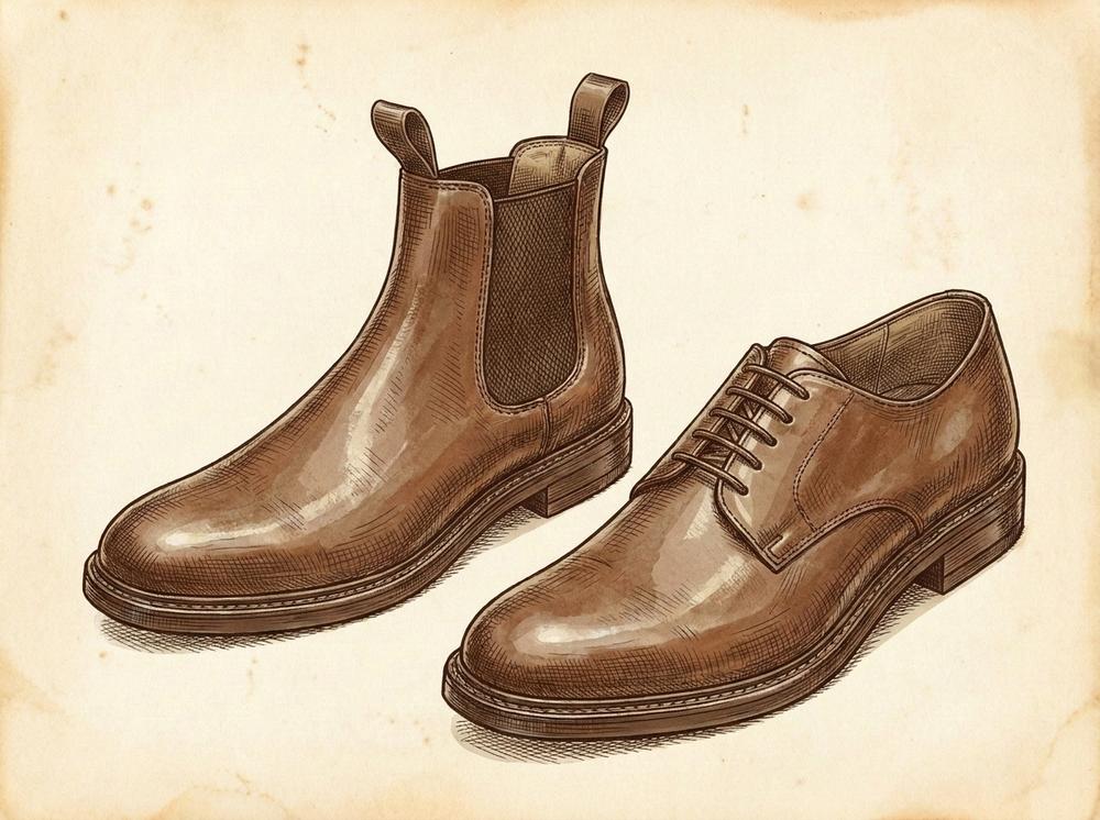 Illustration for Chelsea Boot vs Derby: Which Is the Better All-Round Men's Shoe?