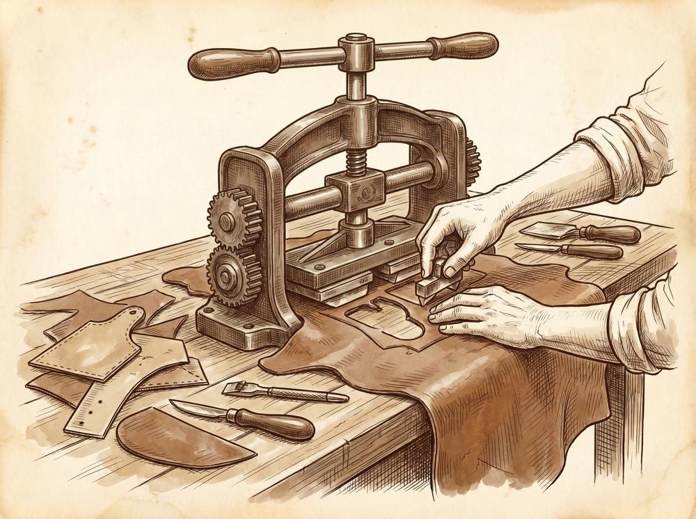 Illustration for The Clicking Iron: How Leather Cutting Became the Foundation of Shoemaking Craft