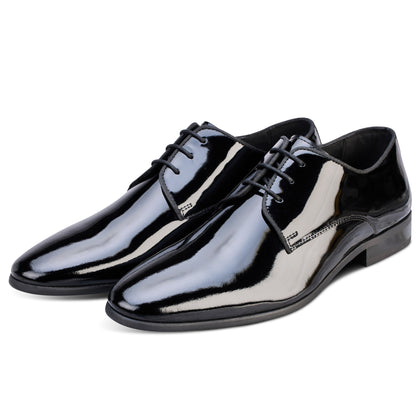 Ivy Black Derby Shoes - Side View
