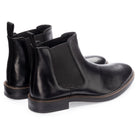Bale Chelsea Boot in Black, the pair shown from behind at three-quarter angle