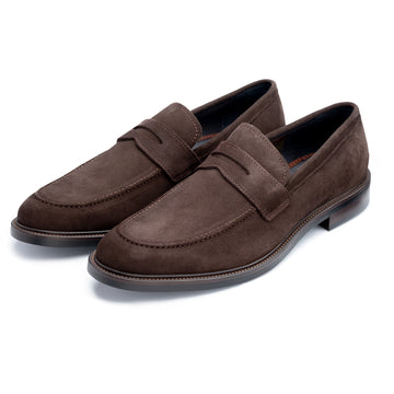Banff Penny Loafer in Brown Suede