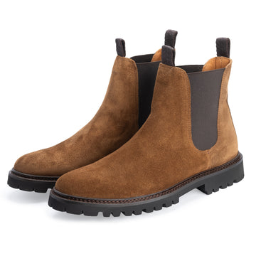 Byrne Chelsea Suede Boot in Cognac Suede