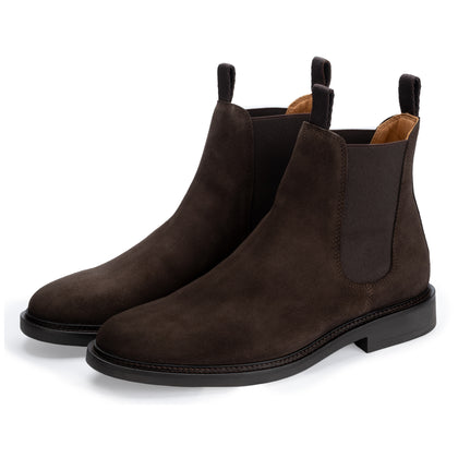 Hill Chelsea Suede Boot in Brown Suede - Side View