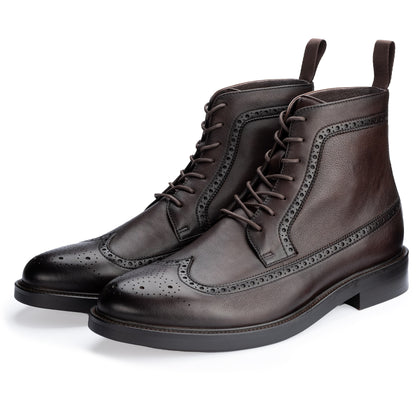 Falcon Brogue Boot in Brown - Side View