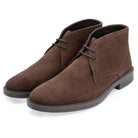 Oban Chukka Boot in Brown Suede, the pair shown from the front at three-quarter angle