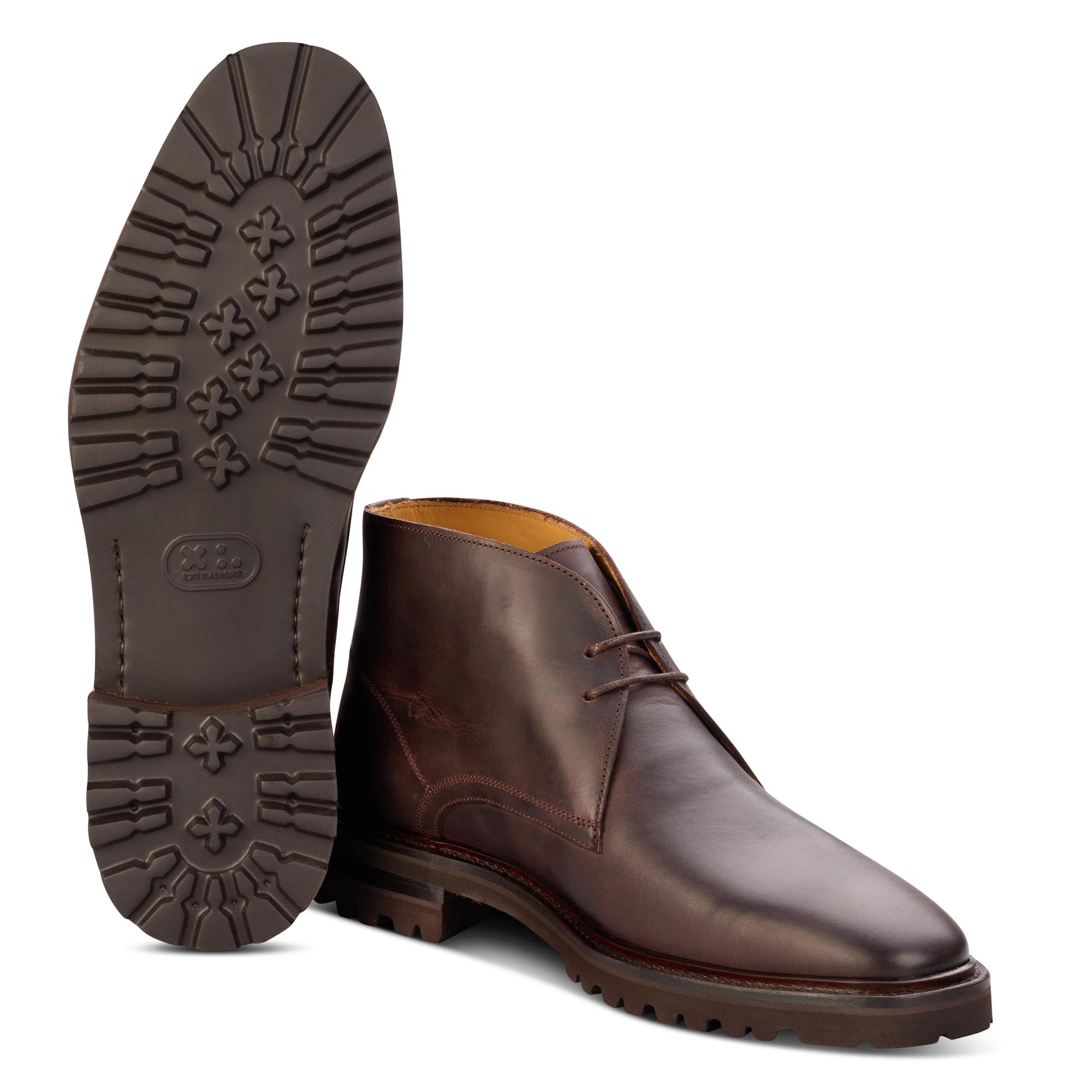Brown leather chukka boots online