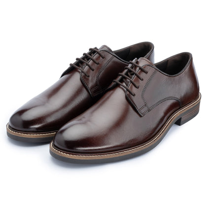 Tanner Derby Shoes in Brown - Side View