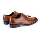 Wilms Derby Shoe in cedar tan calf leather on a rubber sole