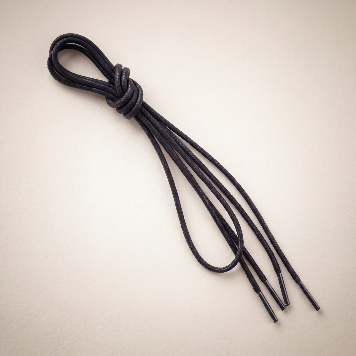 John White waxed formal shoe laces, 90cm, Black