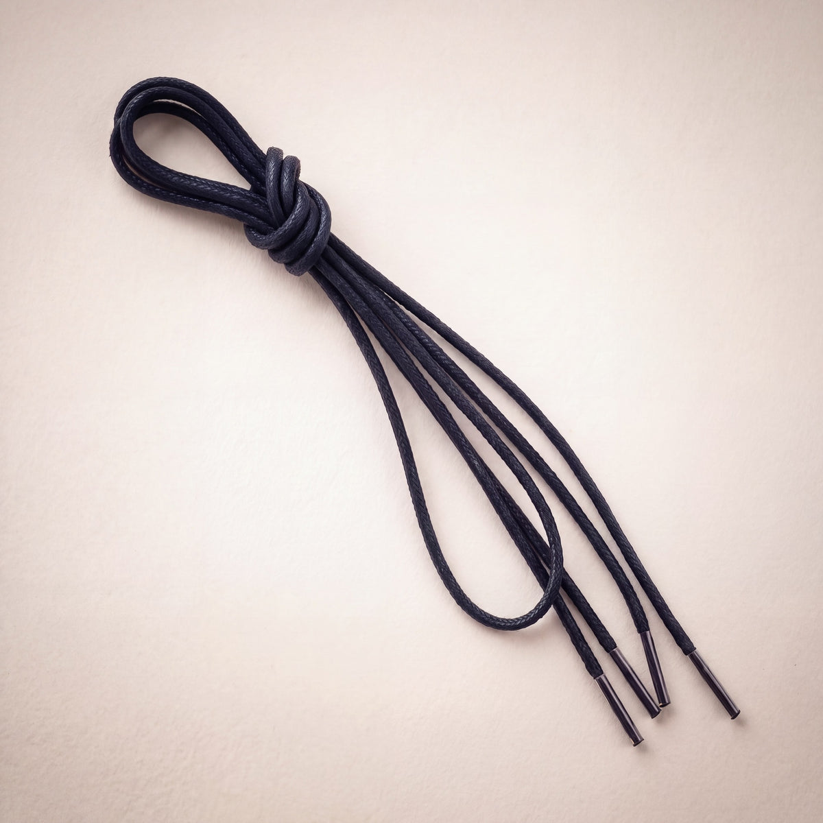 John White waxed formal shoe laces, 90cm, Navy